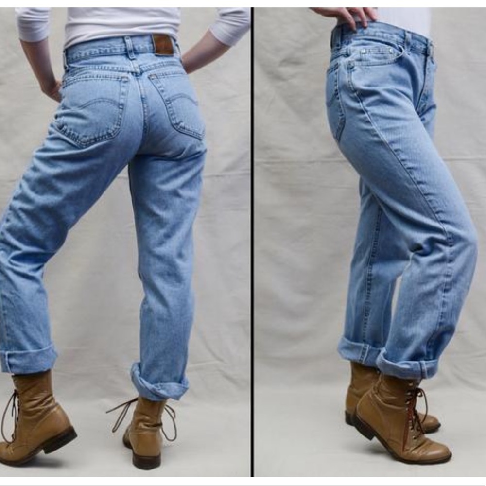 SOLD VTG LEE High Waist Mom Jeans Sz 27-28" Waist - Picture 1 of 9